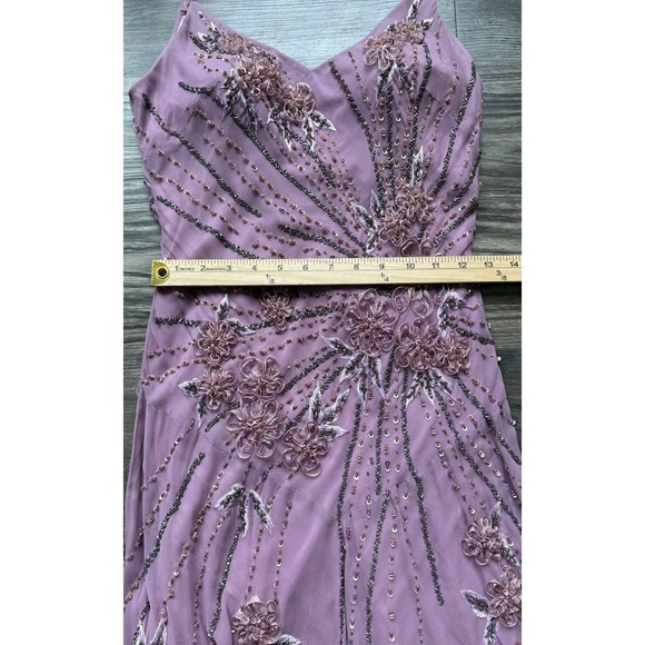Sue Wong Nocturne Midi Dress Y2K Fairycore Silk Purple Vintage Sz 12 Miley Cyrus - Picture 16 of 16